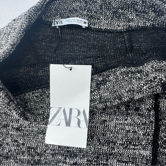 NWT Zara Black and Gray Tweed Mini Skirt with gold buttons size S - Picture 5 of 13